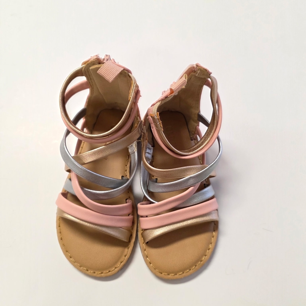 Old Navy Pink and Silver Gladiator Sandals